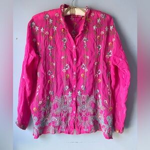 Johnny Was Ice Paisley Blouse Medium
